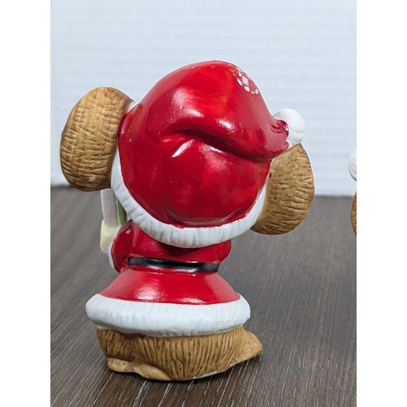 VTG HOMCO Christmas Santa Mice Ceramic Figurines SET OF 3 #5405 Present Bag Tree - Picture 4 of 14